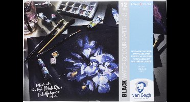 Van Gogh Zwart blok met aquarelverfpapier 12 vellen 360 g formaat 29,7 x 21 cm (A4) - FSC mix