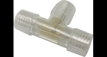 HQ-Power Transparante T-connector voor lichtslangen en led-lichtslangen, 1 stuk, T-vormig ontwerp, lichtgewicht 7.5 g, ideaal voor flexibele installatie en gemakkelijke montage van lichtdecoratie