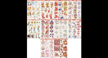 10x 3DA4 Knipvellen - Voor elk wat wils - Maak prachtige wenskaarten en scrapboolk