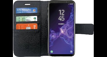 Hoesje geschikt voor Samsung Galaxy S9 - Book Case Kunstleer Wallet Cover Portemonnee Pasjeshouder Hoes Zwart