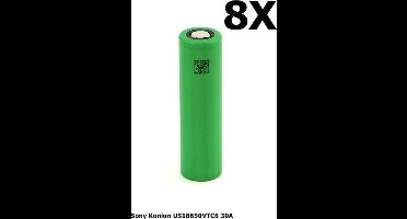8 Stuks - Flat Top - Sony Konion US18650VTC6 30A 18650