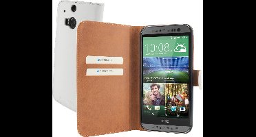 Mobiparts - witte premium booktype hoes voor de HTC One M8