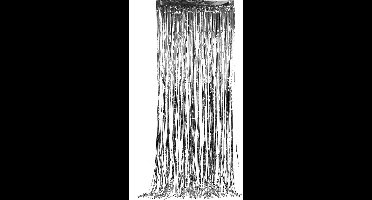 Vegaoo - Glinsterend zilverkleurig gordijn