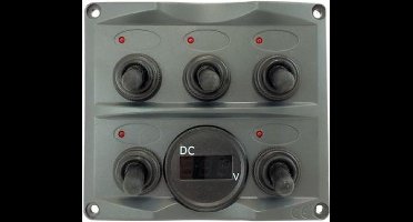 Talamex antraciet Schakelpaneel met Voltmeter