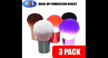 3 Stuks - Foundationkwasten - Make Up Borstels