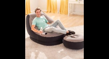 Intex Opblaasstoel met poef Ultra Lounge Relax 68564NP (incl. vloerviltjes)