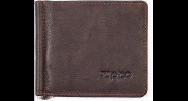 Lederen portemonnee met money clip Zippo - Bruin