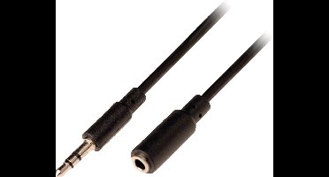 Valueline Jack stereo audio verlengkabel 3,5 mm Jack male naar 3,5 mm jack female 3,00 m zwart