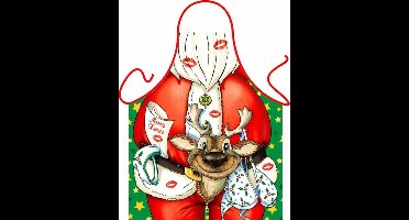 Benza Schort Keukenschort - Kerstman met rendier