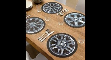 Placemat set 4 auto -velegen - siervelgen - wielen