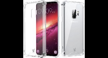 Hoesje Transparant geschikt voor Samsung Galaxy S9 - Shock Proof Hoesje Case met Versterkte rand