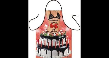 Benza Schort 65 Jaar - Sexy/Leuke/Grappige/Mooie Keukenschort - Vrouw (stoute versie)