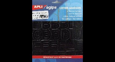 Agipa etiketten cijfers en letters letterhoogte 30 mm, 192 letters