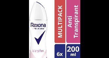 Rexona Deodorant Ultra Dry Biorythm Anti-Transpirant - 6 x 200 ml - Voordeelverpakking
