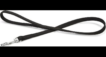 Beeztees leren looplijn Buffalo. Zwart. 100 cm x 18 mm.