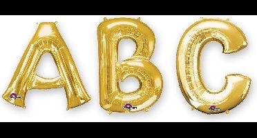 AMSCAN - Goudkleurige grote aluminium letter ballon - Goud