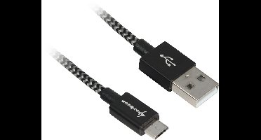 USB 2.0 A-B bk/gy 2 0m