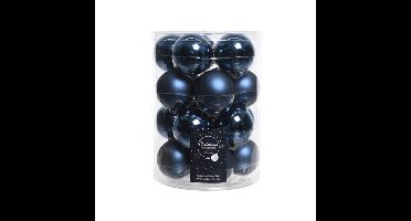 20 kerstballen nacht blauw glans + mat 60 mm