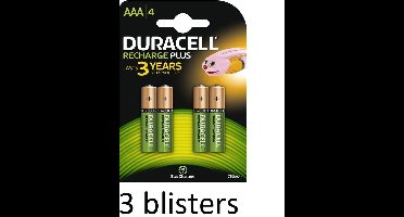 Duracell AAA Oplaadbare Batterijen - 750 mAh - 12 stuks