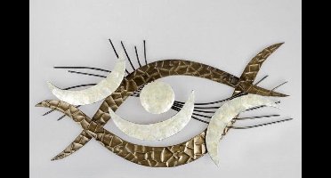 Wanddecoratie - Muur decoratie - Bruin - 96x53cm - Metaal