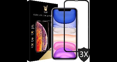 Screenprotector geschikt voor iPhone 11 / XR - 3x FullGuard Screen Protector