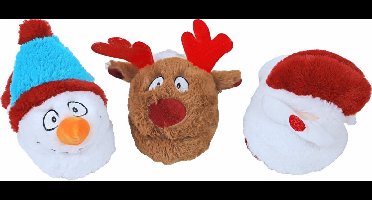 Hondenspeelgoed pluche kerstpantoffel met piep 23 cm assorti