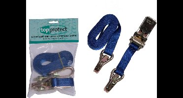 Topprotect Spanband blauw - 25mm - met ratelgesp en haken - 5m