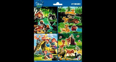 Disney Animals stickervel, Jungle Book, Lion King, Dombo en Bambi