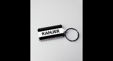 Paper Dreams Sleutelhanger Kanjer 13,5 X 4,5 Cm Staal Zwart/wit