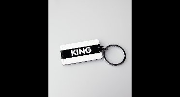 Paper Dreams Sleutelhanger King 13,5 X 4,5 Cm Staal Zwart/wit