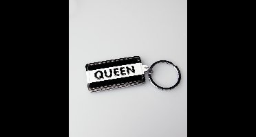 Paper Dreams Sleutelhanger Queen 13,5 X 4,5 Cm Staal Zwart/wit