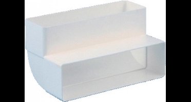 Nedco bochtstuk ventilatiekanaal, kunststof, wit, uitvoering verticaal, geschikt voor buismaat 204x60mm