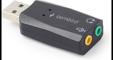 USB Geluidskaart - 2x 3,5mm aansluiting - Zwart