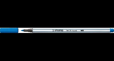 STABILO Pen 68 Brush - Premium Brush Viltstift - Met Flexibele Penseelpunt - Donker Blauw - per stuk