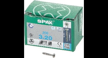 Spax - Spaanplaatschroeven - Torx 10 Platkop - 3 x 20mm - Voldraad - RVS (200 stuks)