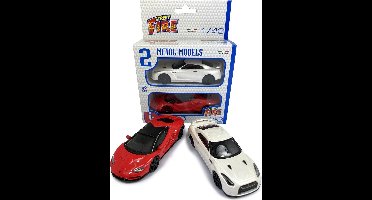 Lamborghini Centenario, Nissan Gt-r - 2 Car Set 1:43 rood/wit