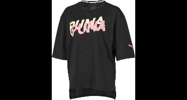 PUMA Modern Sports Fashion Tee Dames Sportshirt - Puma Black - Maat XS