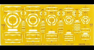 sjabloon Aristo hexagonaal en moeren