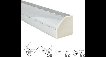 Led strip profiel hoek - 2M - incl. afdekkap - Profiel voor led strips - Led hoekprofiel - Wit