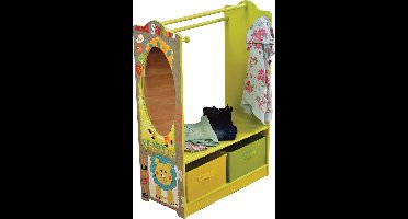 Kledingkast voor kinderen - Dress up- Hout - met Spiegel - Safari