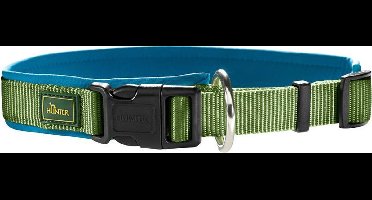 Hunter halsband voor hond neopreen vario plus groen / turquoise 55-60 cmx25 mm