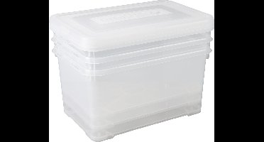 Allibert Handy Opbergbox - 3x50 liter - Set van 3 - Transparant