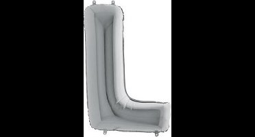Folieballon letter 'L' zilver (100cm)