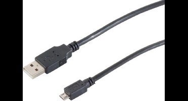 USB Micro B naar USB-A snellaadkabel - USB2.0 - tot 2A / zwart - 5 meter