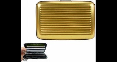 Gouden Premium Aluminium Card Case / Aluminium Portemonee / Hard Case Creditkaarthouder / Card Vision Huismerk