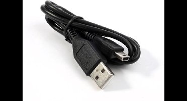 Shop4 - Actioncam USB naar Mini USB Data- en Oplaadkabel - 0.8 meter Zwart -  incl. opbergzakje