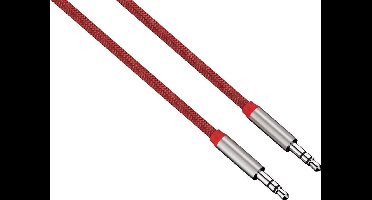 Hama Alunylon audiokabel jack 0.5m rood