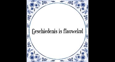 Tegeltje met Spreuk (Tegeltjeswijsheid): Geschiedenis is flauwekul + Kado verpakking & Plakhanger