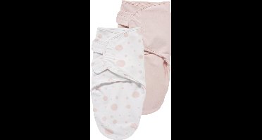 Meyco Baby Dots/Uni swaddlemeyco inbakerdoek - 2-pack - pink/light pink - 0-3 maanden - 1.0 TOG
