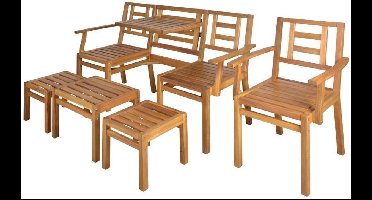 Houten chitchat 5 delig tuinset